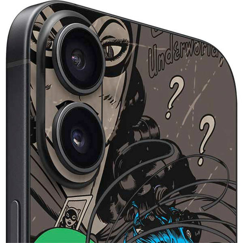 DC Comics Catwoman Vintage Action Pose Pattern iPhone 16 Plus Skin